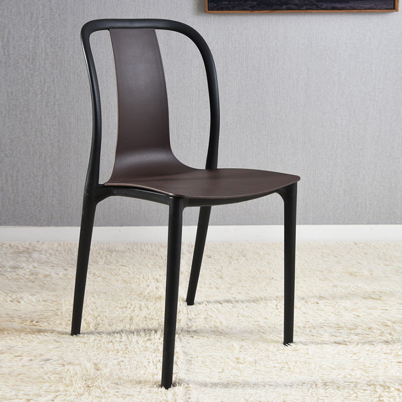 Scandinaviancasual plastic dining chair popular back chair thickened stackable for home restaurant hotel milk tea shop chair