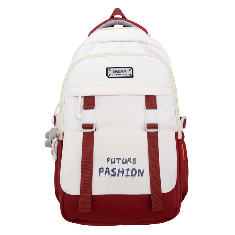 Boys and girls new middle school students simple middle school school bag large capacity ins backpack light college backpack