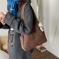 Fall and wintereasiest for match canvas bag women's new bag niche styletrendyletter shoulder bag casualartsy atmosphere handbag