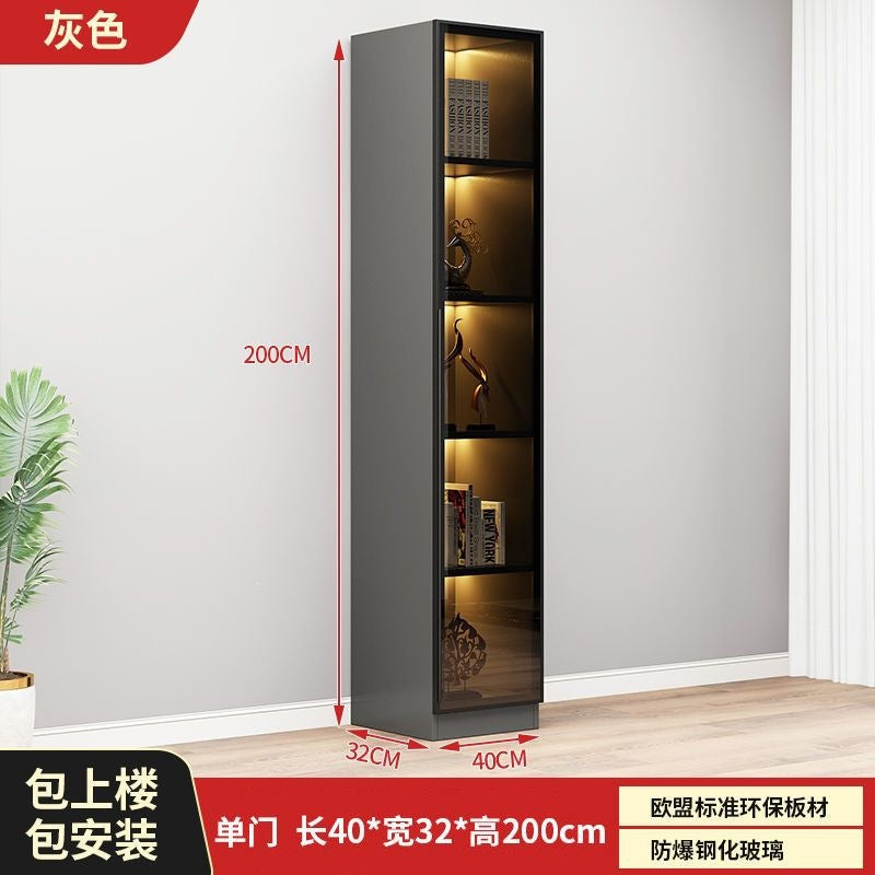 Casual glass door bookcase combination floor-standing display cabinet accessible luxury living room figure gundam storage wine cabinet
