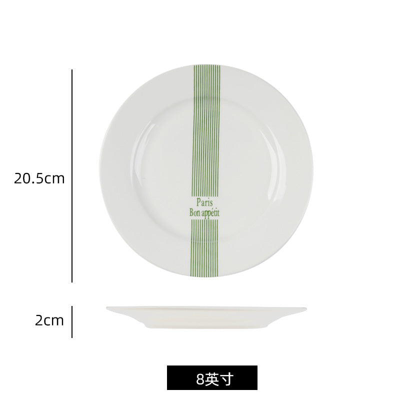 Scandinavianins creative popular style stylish ceramic western food plate artistic casual style 8inch bone china plate dish plate