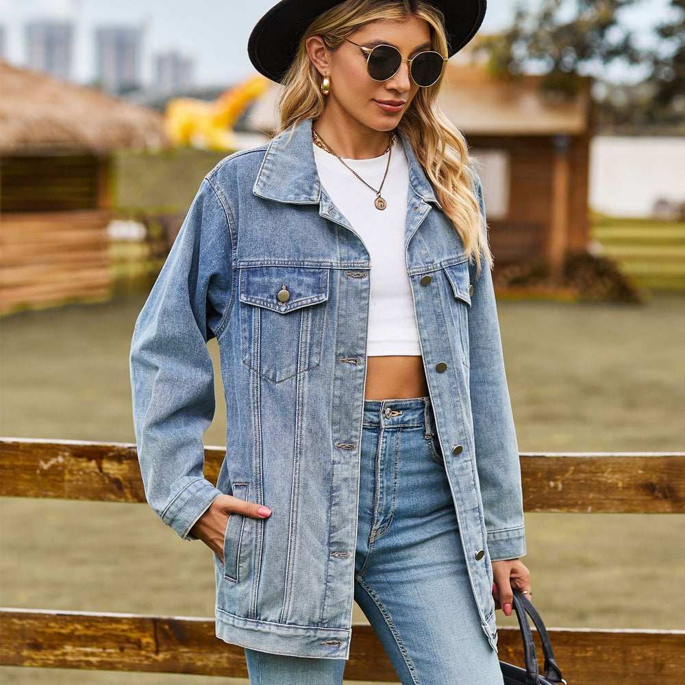 foreign trade fashion  new arrivaleasiest for match classic retro classic loose denim outweartops women
