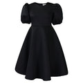 C8631 european and american style women's summer  short-sleeve elegant round neck high-waisted flared evening gown export dress