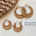 Bohemian style retro bamboo woven earrings niche accessible luxury classy exaggerated elegant earrings holiday style earrings for women