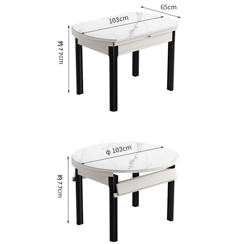 Tempered glass dining table - modern minimalist, light luxury design for small spaces. available in round or square, extendable and convertible. solid wood frame