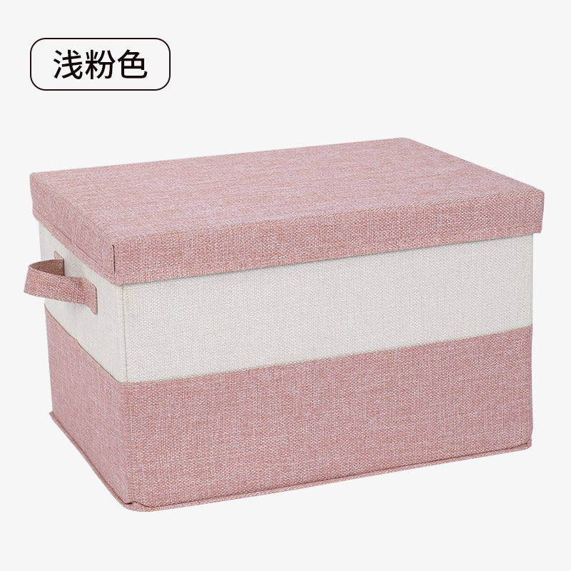 Color matching cotton and linen storage box Large household cotton and linen foldable clothes pants storage box Two-color quilt sorting box