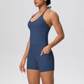European and american new style strappy back tight sports shorts quick-dry yoga outfit set outdoor casual running fitness apparel