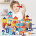Solid wood large block building blocks - educational puzzle toy for infants and toddlers (ages 0-3) - early learning for boys and girls