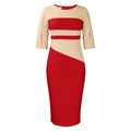 D381 african plus size women's summer new arrivalfashionelegant ol half length sleeve colorblock hip cover exportdress