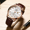 New arrival fully automatic men's fashion quartz watch belt watch middle school business men's watch mencasual chronograph watch