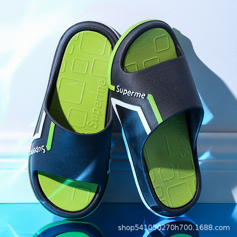 Slippers men's home bathroom non-slipdeodorizing filter wholesale outwearthick sole shit feeling cool slippers home new spring and summer