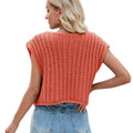 Fashion cross-border women's clothing  independent station new v-neck three-button sleeveless cardigan sweater vest