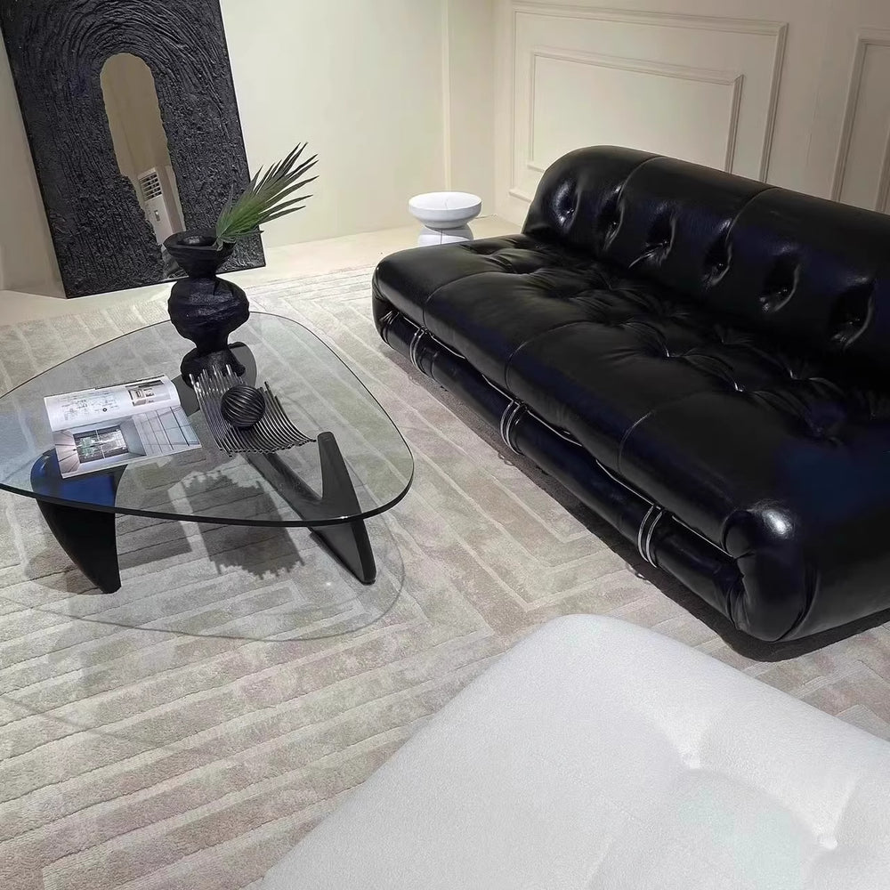 Italian medieval style soriana big steel teeth leather sofa designer style living room retro popular hippo sofa