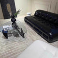 Italian medieval style soriana big steel teeth leather sofa designer style living room retro popular hippo sofa