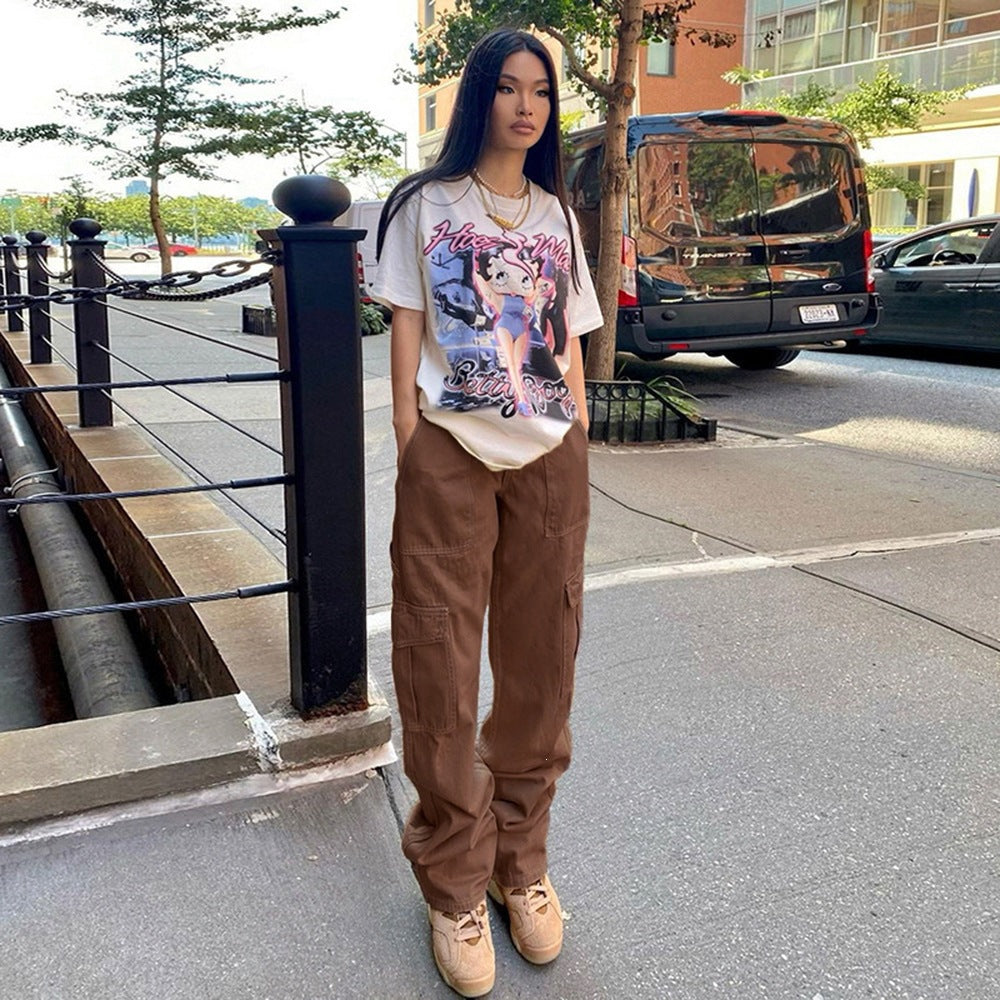 Ebay fashion cross-border  new arrival denim semi-elastic design stylisheasiest for matchworkwear pants  women's fashion