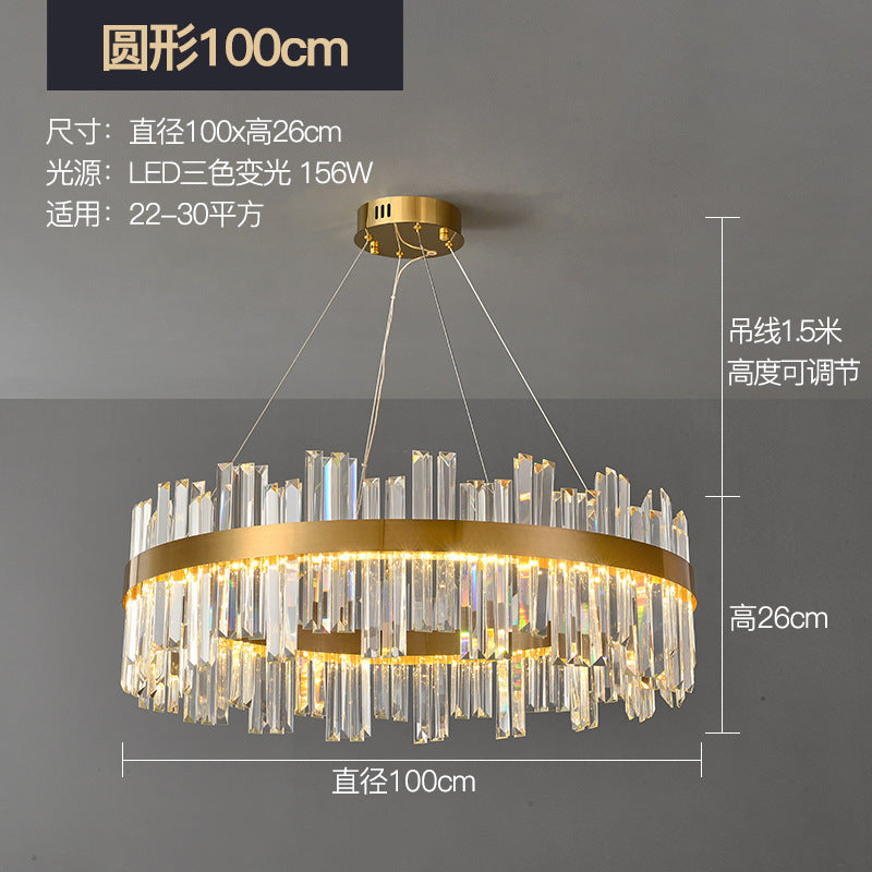 Lighting package combination Light luxury living room lamp Crystal chandelier Atmospheric master bedroom Modern simple 2023 new whole house