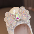 spring/autumn korean style new girls' leather shoes bow princess flats kids' velcro performance dance shoes
