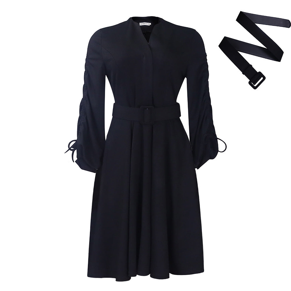 D471export women's clothing new arrivalfashionv neck drawstring pleated large skirt eleganteleganceplus size african dress