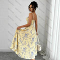 Amazon fashion sexy elegant spaghetti strap slit dress women's summer new arrival slimming a-line dress