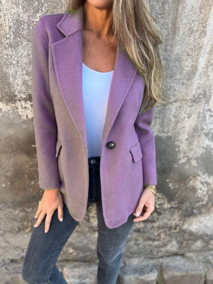 fashion cross-border coat fall and winter new arrival women's casualwoolen lapel button flap pocket pantsoutwear