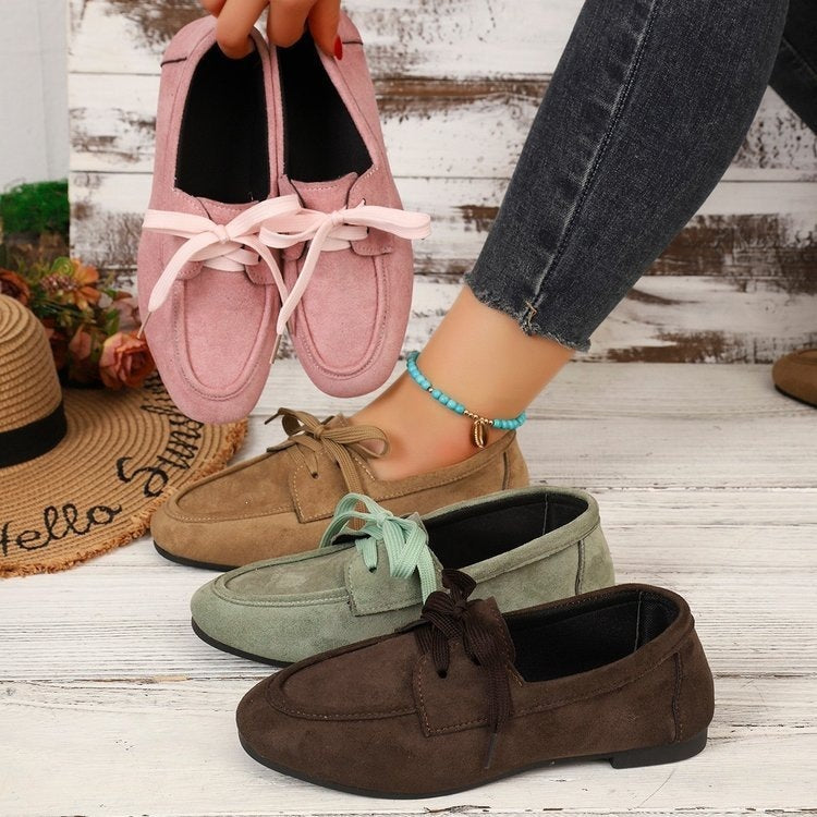 plus size british style tie back soft bottom flats loafers women's spring and summer new arrivalretroflatsflats wholesale