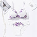 Wholesale cross-border embroidered floral sexy lingerie for women - push-up, anti-sag, breathable bra set (suitable for larger busts)