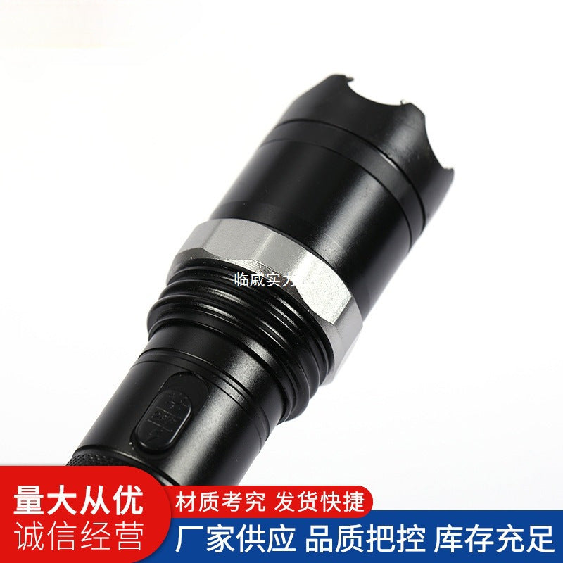 Manufacturer T10 strong light long-distance flashlight multi-function household LED charging spotlight outdoor riding flashlight