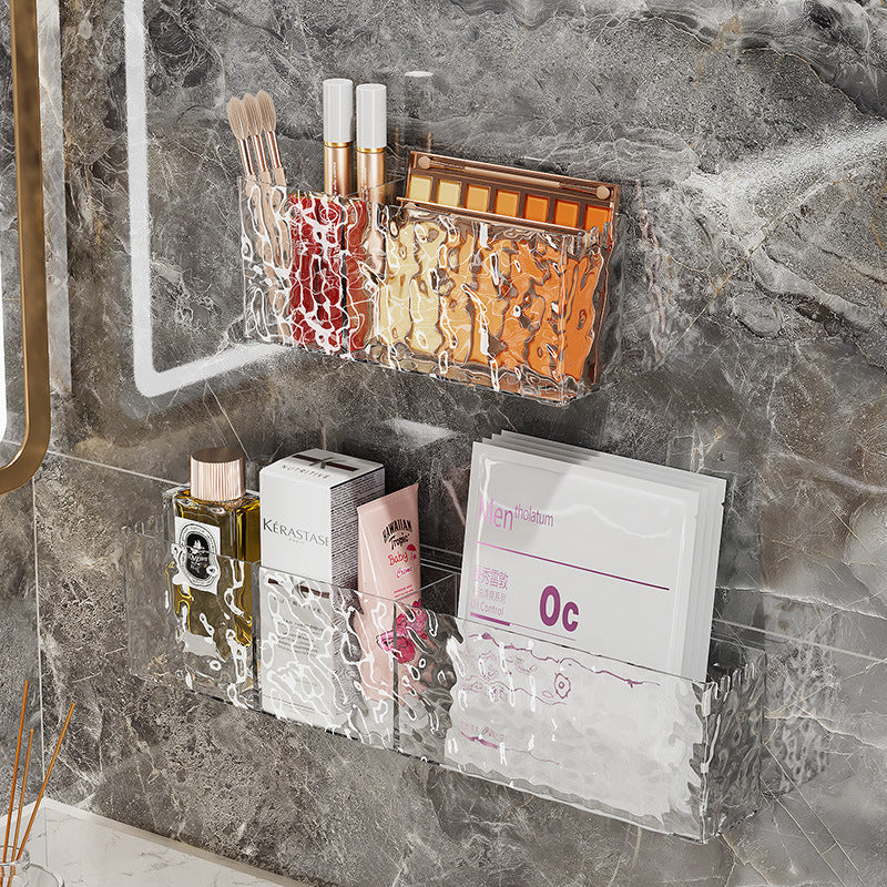 Bathroom mask storage rack wall-mounted mirror cabinet acrylic transparent box lipstick eyeshadow cosmetic organizer