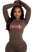autumn new european and american cross-border versatile sexy letter print hooded long sleeve cardigan top and pants set