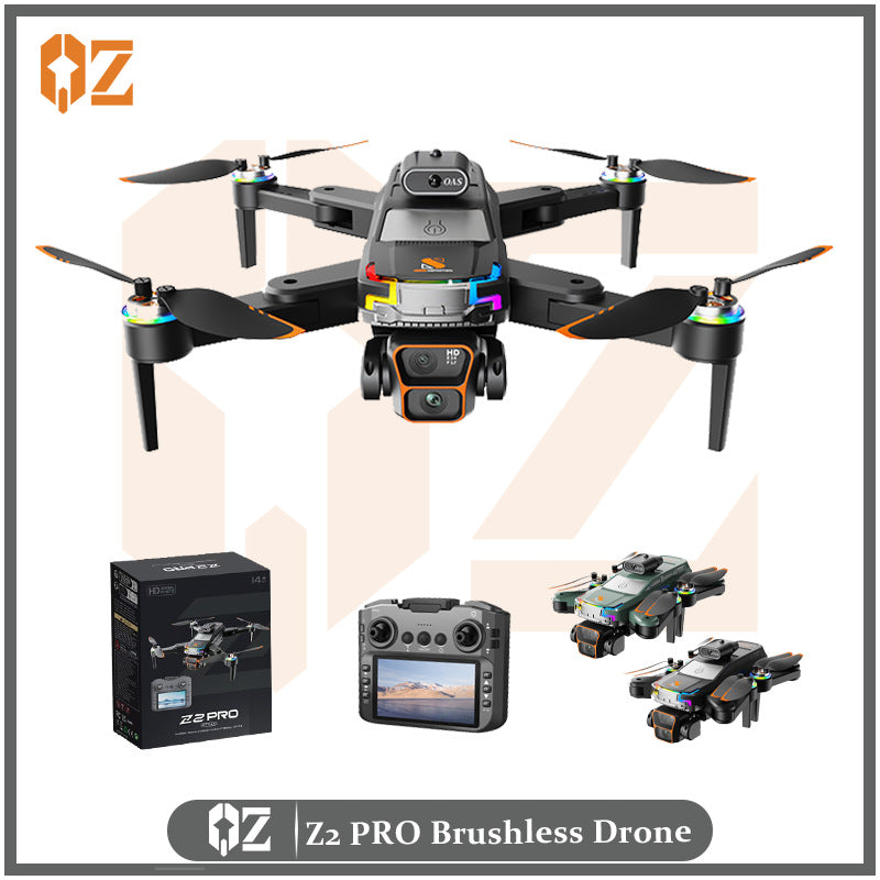 Z2 pro drone with screen, esc, dual camera, obstacle avoidance, optical flow positioning, hd aerial photography, long endurance remote control aircraft