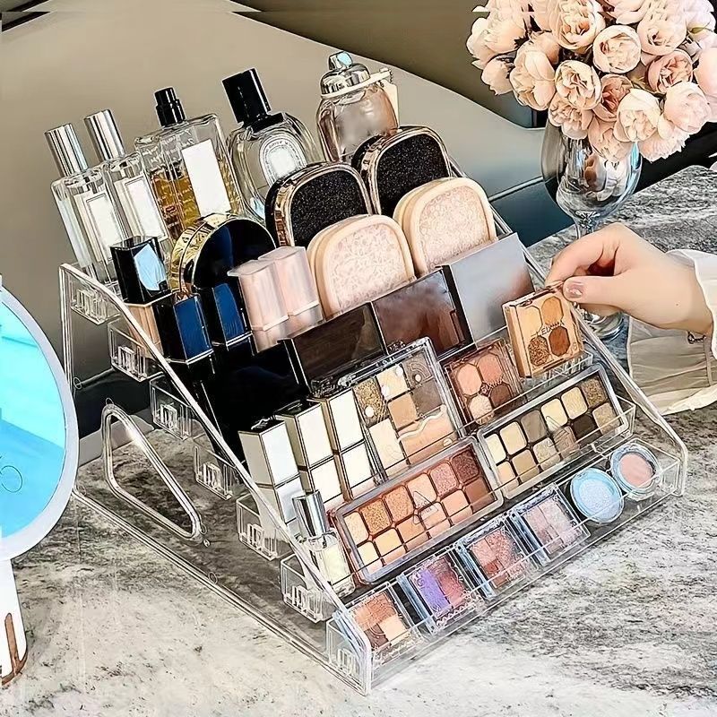 Acrylic ladder display stand blind box storage rack bar storage multi-layer transparent display stand cosmetics storage rack