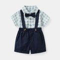 Children's performance clothing, baby boy summer short-sleeved suit, infant gentleman bow tie, handsome kidspopulartwo-piece set
