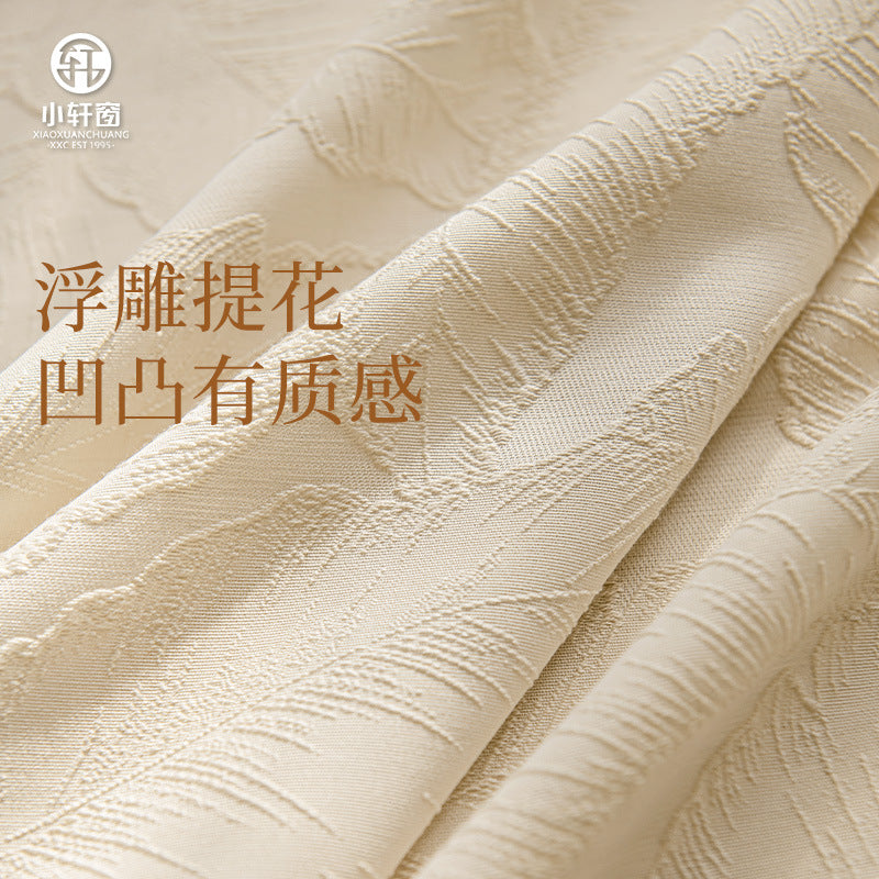 Classyfrenchaccessible luxury romantic retro jacquard gauze curtain living room balcony translucent curtain keqiao wholesale