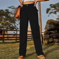 American retro european and american cross-border  new washed semi-elastic multi-pocket denim workwear casual pants for women