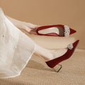 Factory customized stiletto pointed-toe suede rhinestone pumps - european & american style work shoes for women