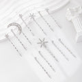 Wholesale alloy electroplated snap hair clips - european & american style cross-border jewelry, moon headwear, unique snowflake layered hair clip set for women
