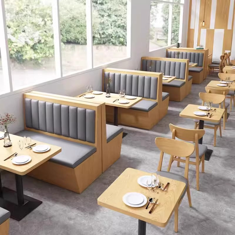 Customized catering booth sofa tea restaurant noodle shop snacks fast food milk tea burger shop plate sofa table and chairs