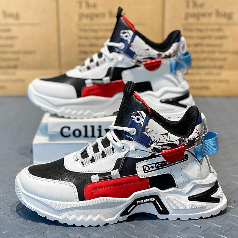 Men's new arrival: versatile athletic shoes - hidden heel, casual running, dad shoes, trendy spring/autumn 2025 thick sole