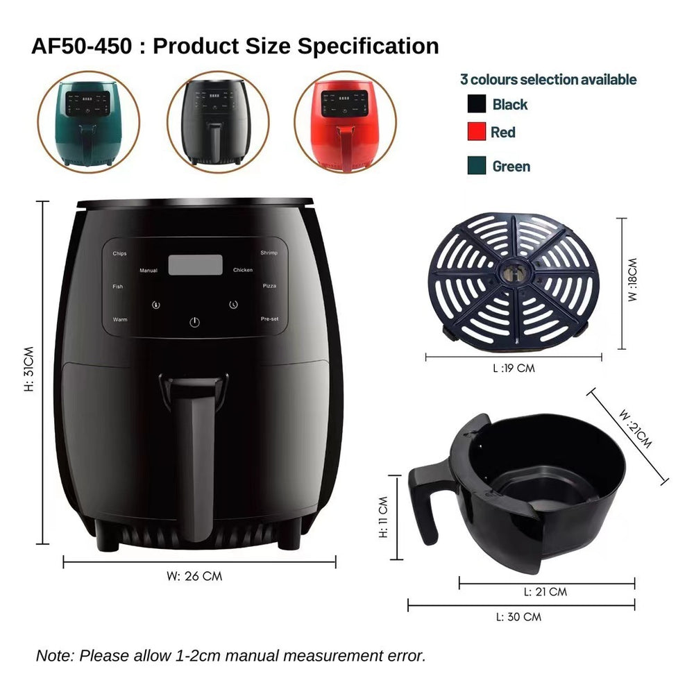 Air fryer new arrival air fryer for home large capacity french fries machine multi-function electric fryer cross-border exclusive h