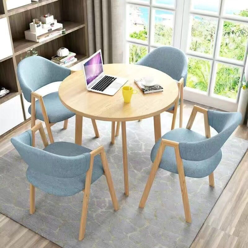 A brief discussion on table and chair combination coffee shop milk tea shop round table office casual small apartment dining table scandinavianfor home