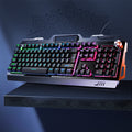Metal panel knob adjustment-black mixed light keyboard