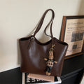 Large capacity retro bag women's high-end texture work clothing women's shoulder bag new arrivalcasualeasiest for matchpure color tote bag