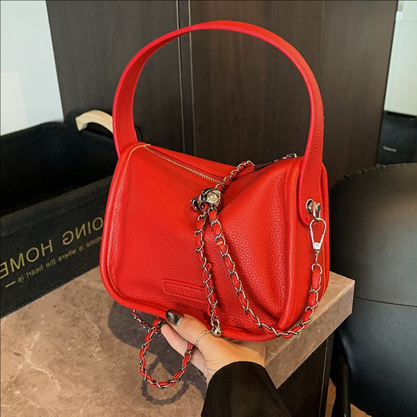 Premium light luxury soft leather handbag women's 2025 new versatile chain messenger bag French shoulder pillow bag