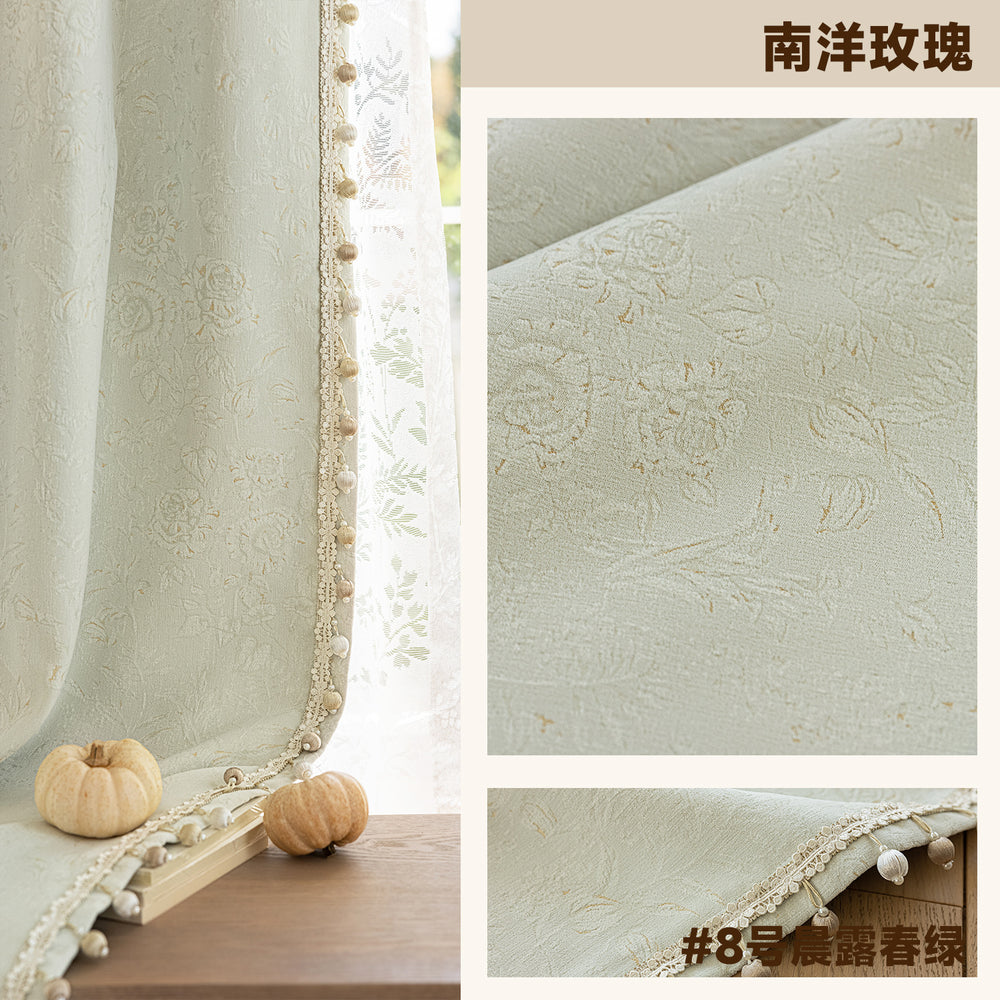 Chenille south sea rose blackout jacquard curtains - premium living room & bedroom light luxury - wholesale from shaoxing keqiao manufacturer