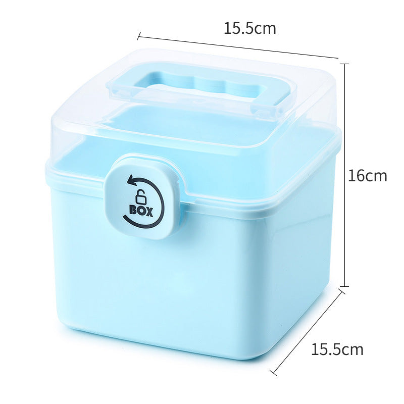 Household large-capacity portable household medicine box medicine large storage box folding plastic transparent portable medicine box