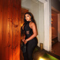 European and american cross-border women's fashion:  autumn new arrival - solid color sleeveless halter neck sexy backless bodycon long jumpsuit