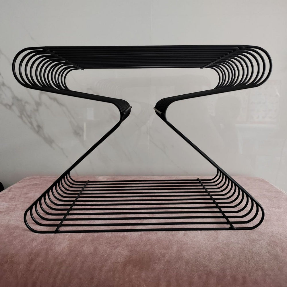 Metal line table newspaper magazine rack accessible luxuryclassy book rack soft sofa table geometric floor stand tea table