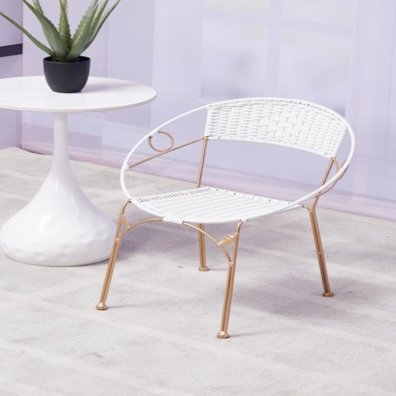 Backrest chair tea armchair rattan circle chair single balcony combination rattan chair table chair stool for homecasual iron art