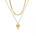 creative retro alloy heart pendant earrings fashionelegant heart-shaped stacking chain necklace gold