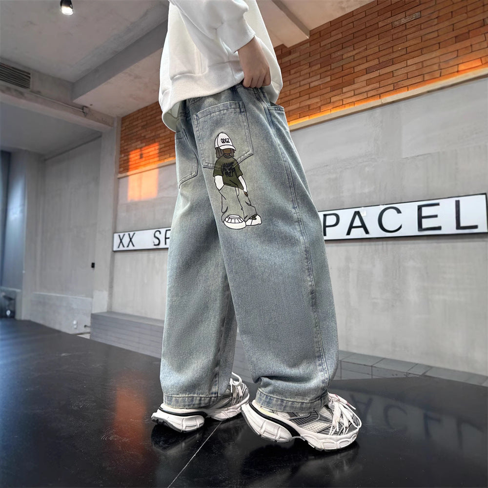 Boys' denim jeans - spring/autumn collection : new spring styles for older kids, casual streetwear inspired by trendy, edgy styles